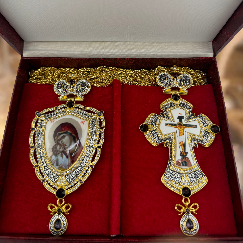 Orthodox Pectoral Cross with Panagia for Bishop Orthodox Pectoral Cross with Panagia for Bishop